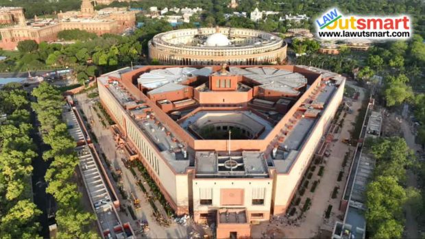 new and old buildings of the parliament of India